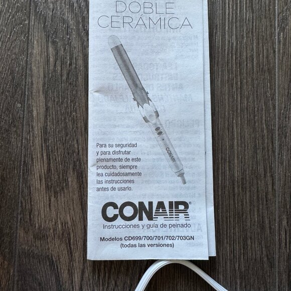 Conair Double Ceramic 1 Inch Curling Iron Wand in White/Rose Gold - Picture 5 of 7